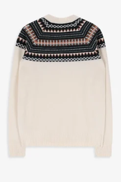 Witte jacquard trui