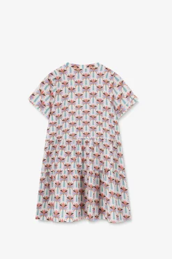 Witte jurk met palmboom print