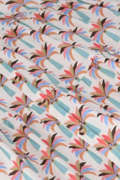 Witte jurk met palmboom print