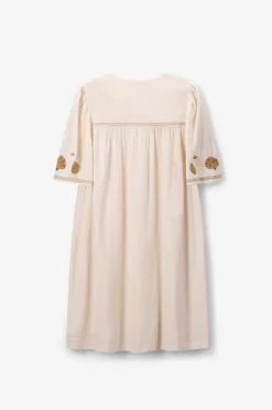 Witte midi jurk met embroidery