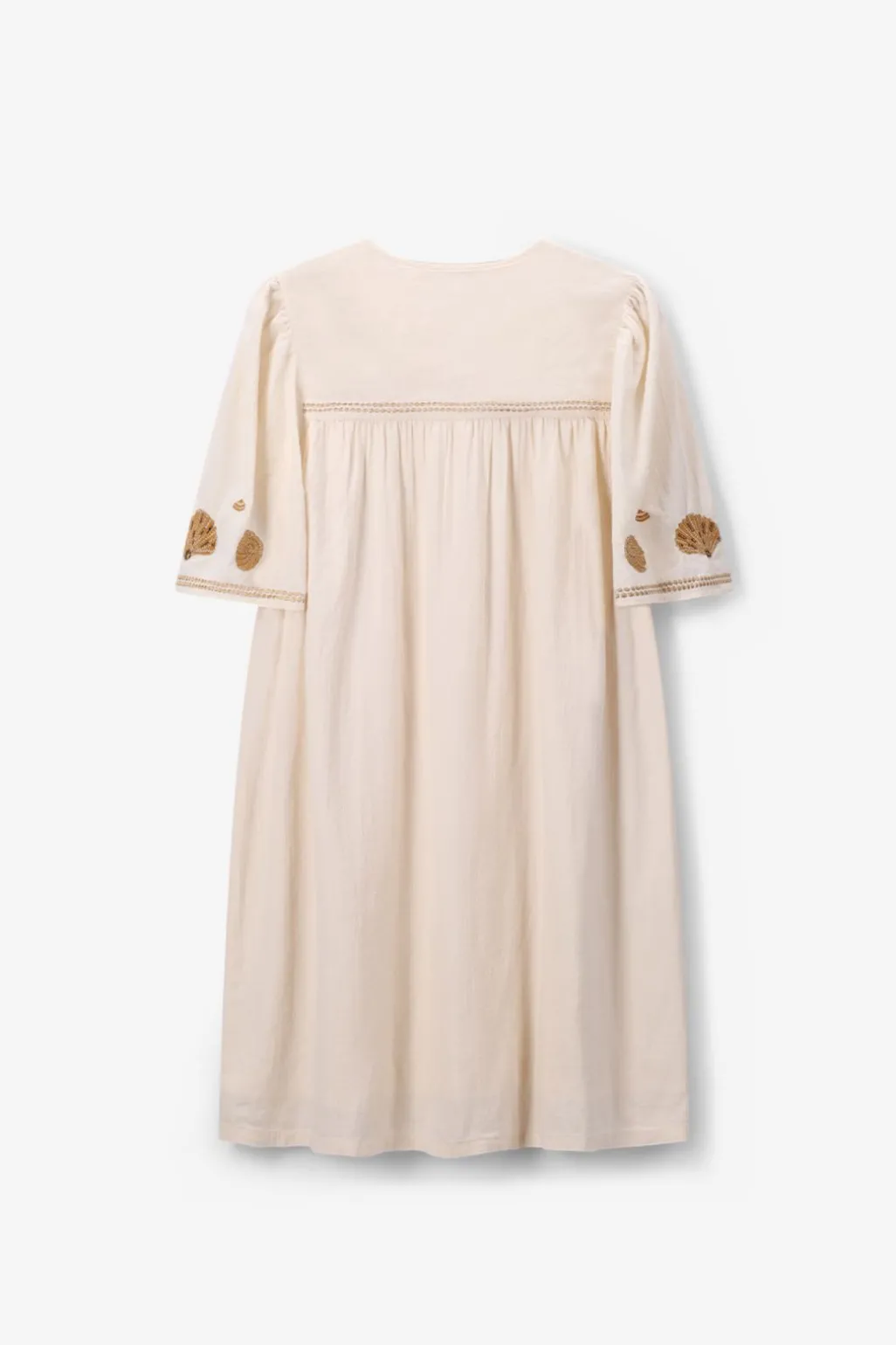 Witte midi jurk met embroidery