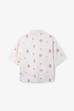 Witte mousseline blouse met embroidery