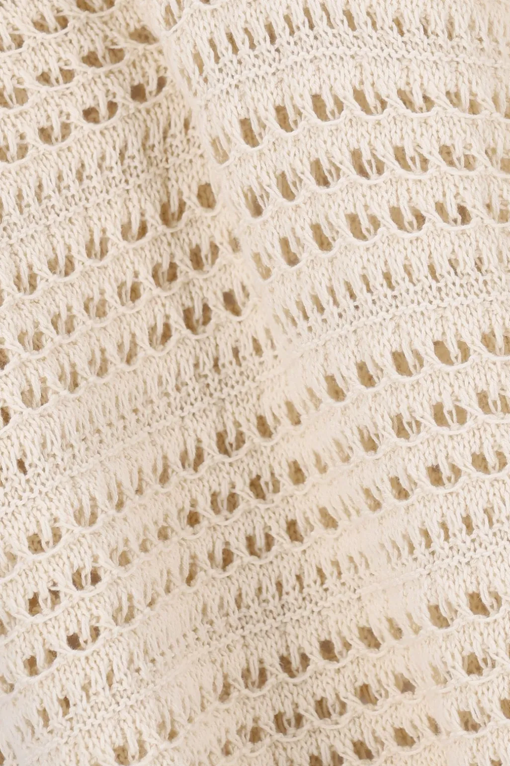 Witte open gebreide polo