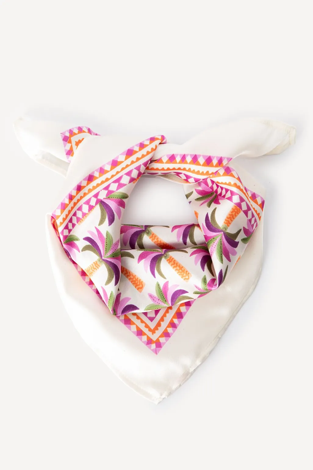 Witte palmboom print sjaal
