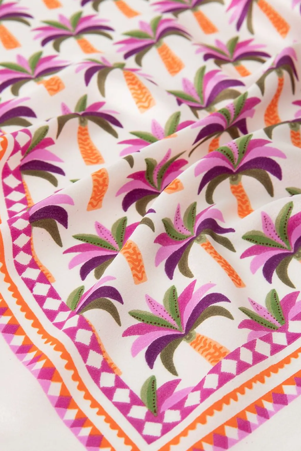 Witte palmboom print sjaal
