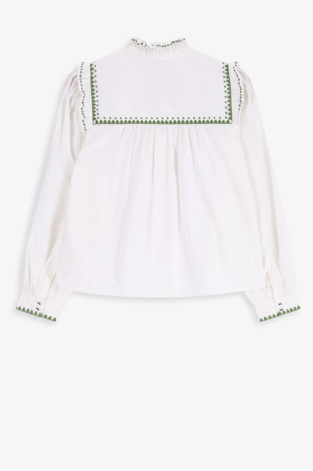 Witte poplin blouse met borduurwerk