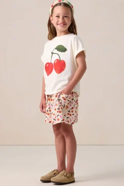 Witte rok met kersen print