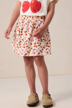 Witte rok met kersen print