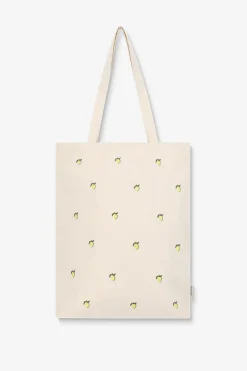 Witte shopper met citroen embroidery