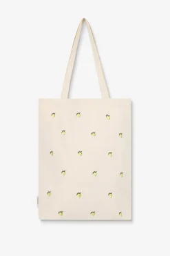 Witte shopper met citroen embroidery