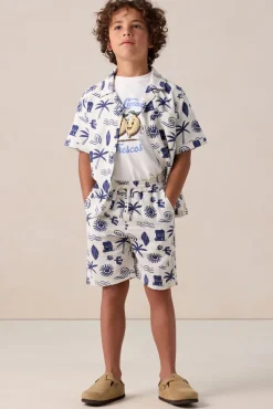 Witte short met print