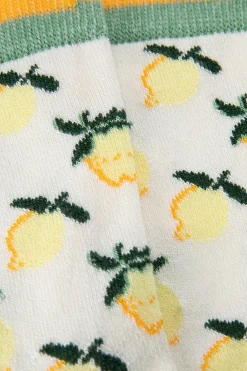 Witte sokken met all-over lemons