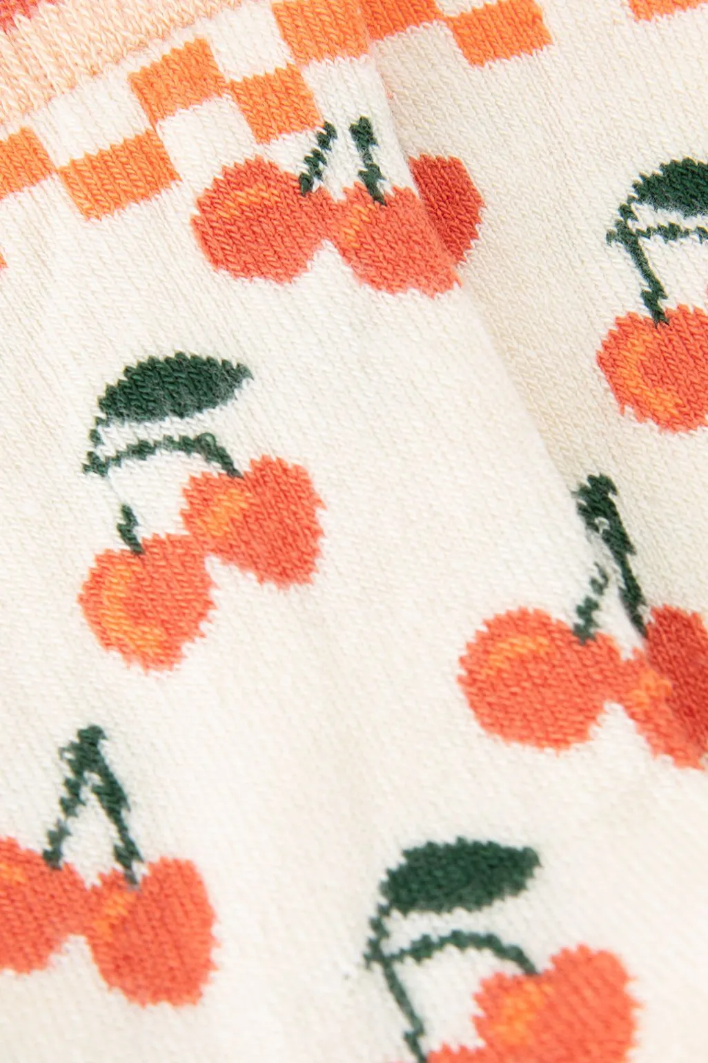 Witte sokken met all-over cherry print