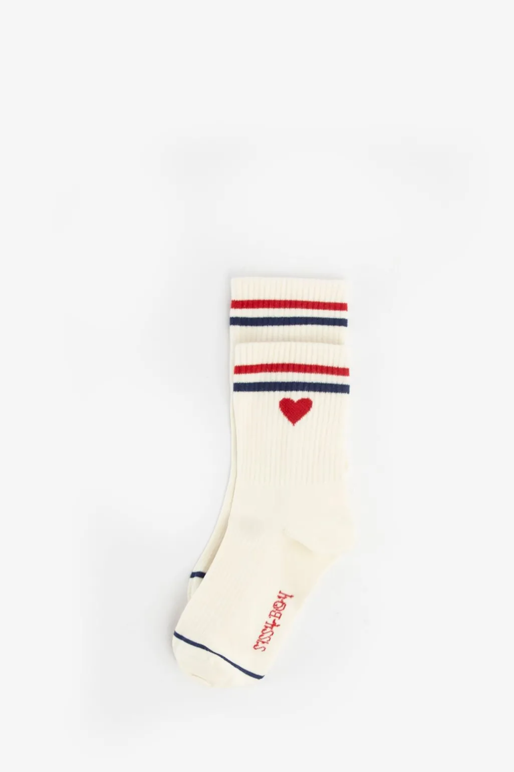 Witte sportsokken met hartje