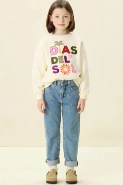 Witte sweater met artwork