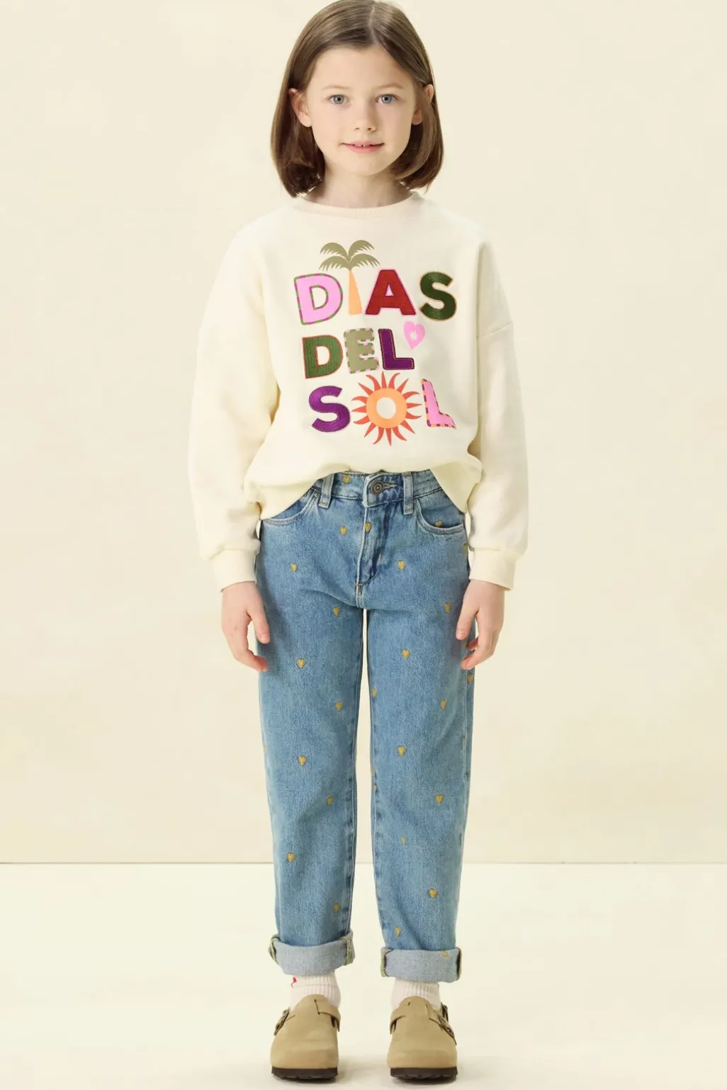 Witte sweater met artwork