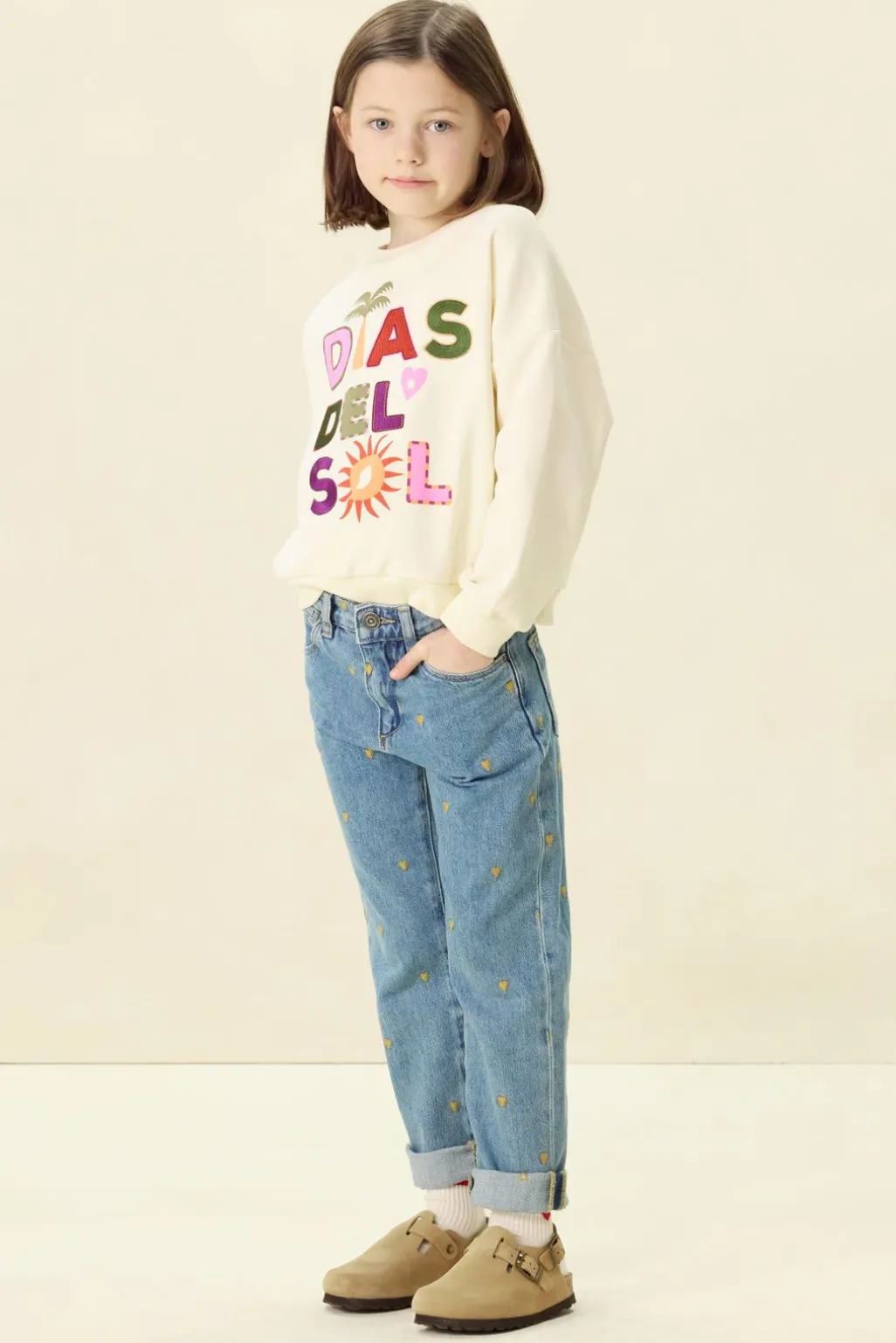 Witte sweater met artwork