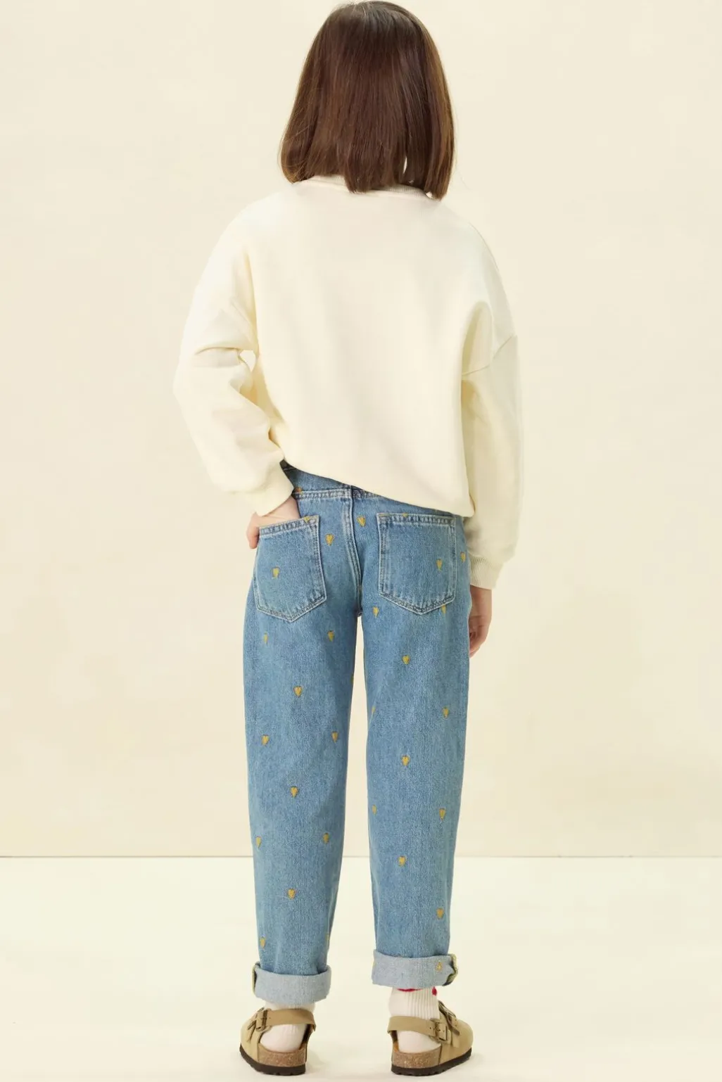 Witte sweater met artwork