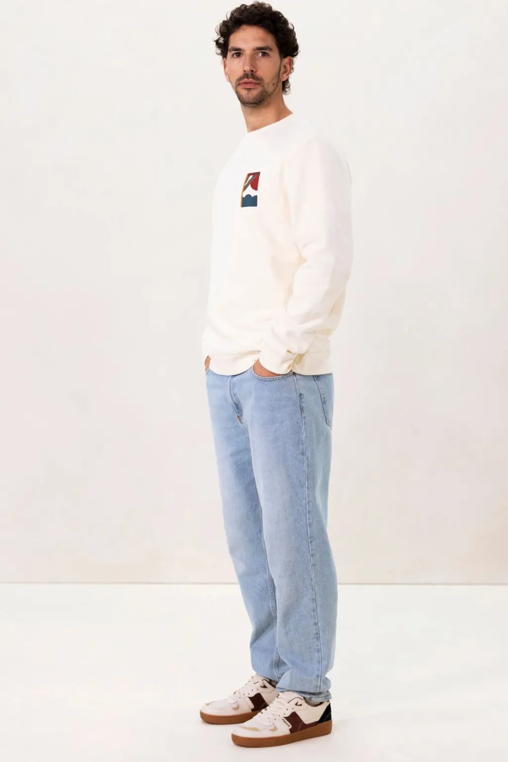 Witte sweater met print