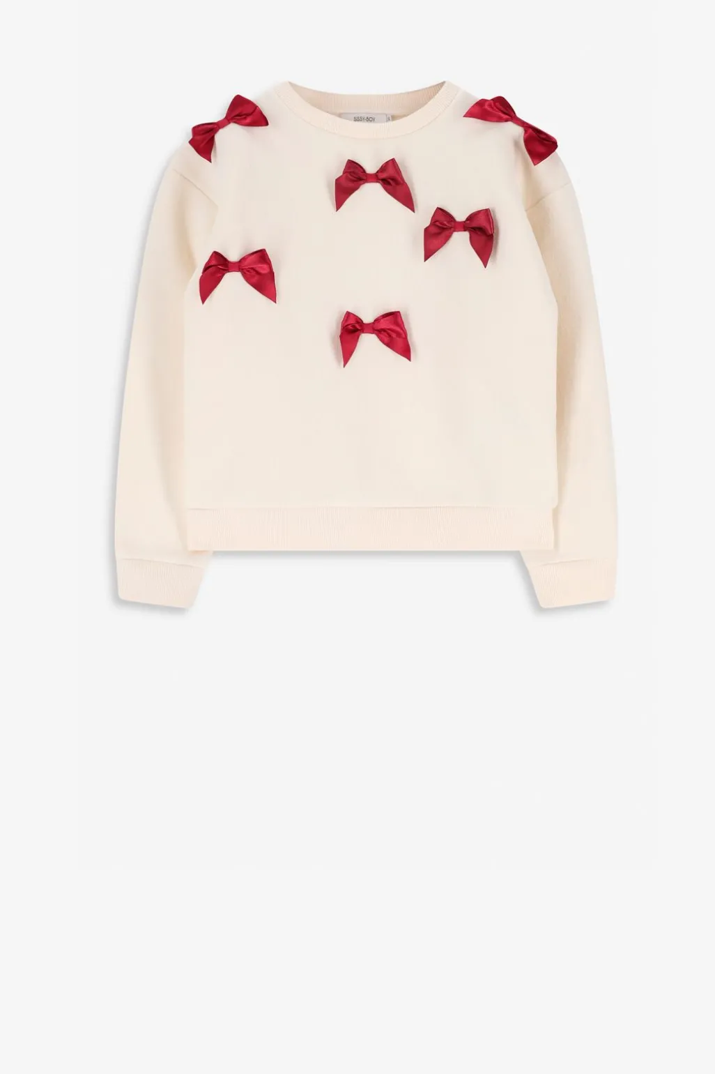 Witte sweater met strikjes