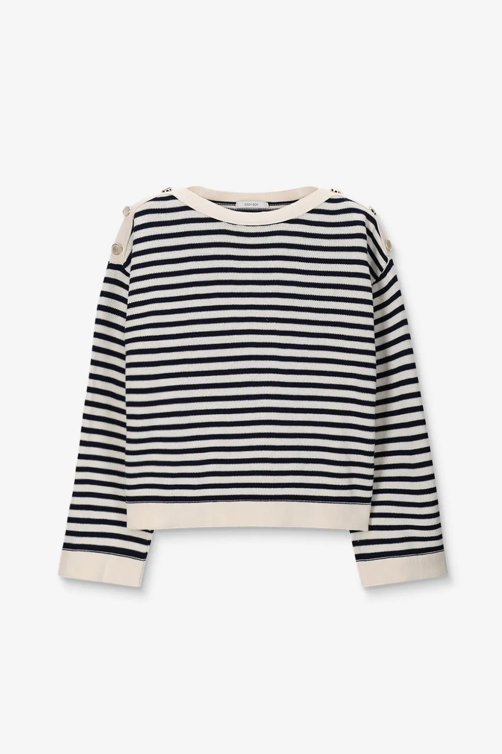 Witte trui met streeppatroon