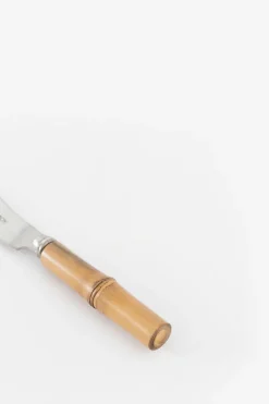 Zilver botermesje met bamboe handvat