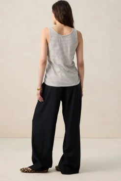 Zwart gestreept singlet
