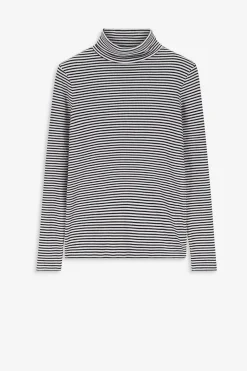 Zwart gestreepte top met turtle neck