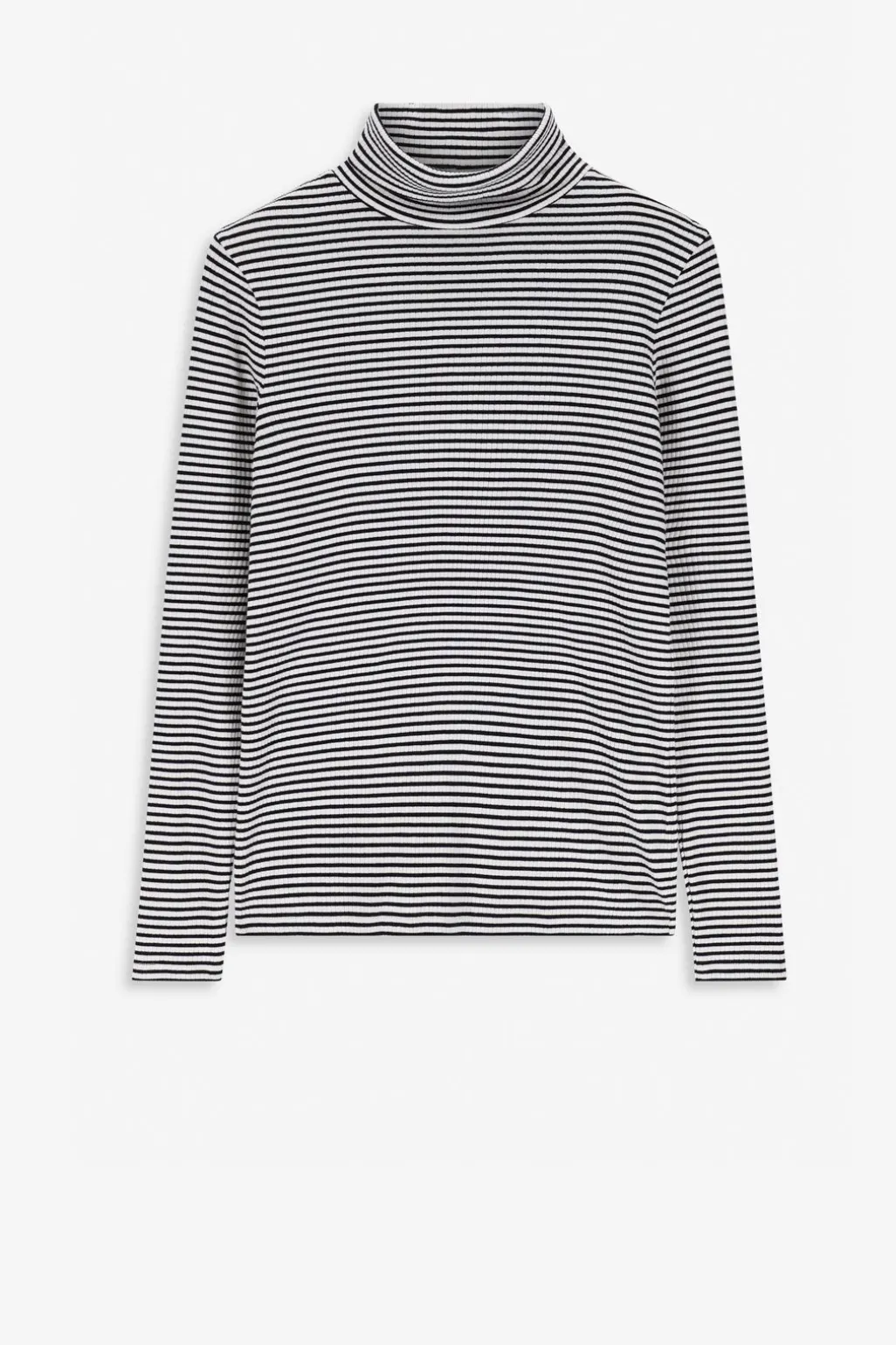Zwart gestreepte top met turtle neck