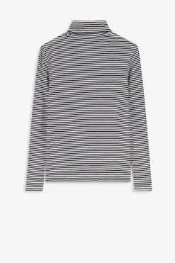 Zwart gestreepte top met turtle neck