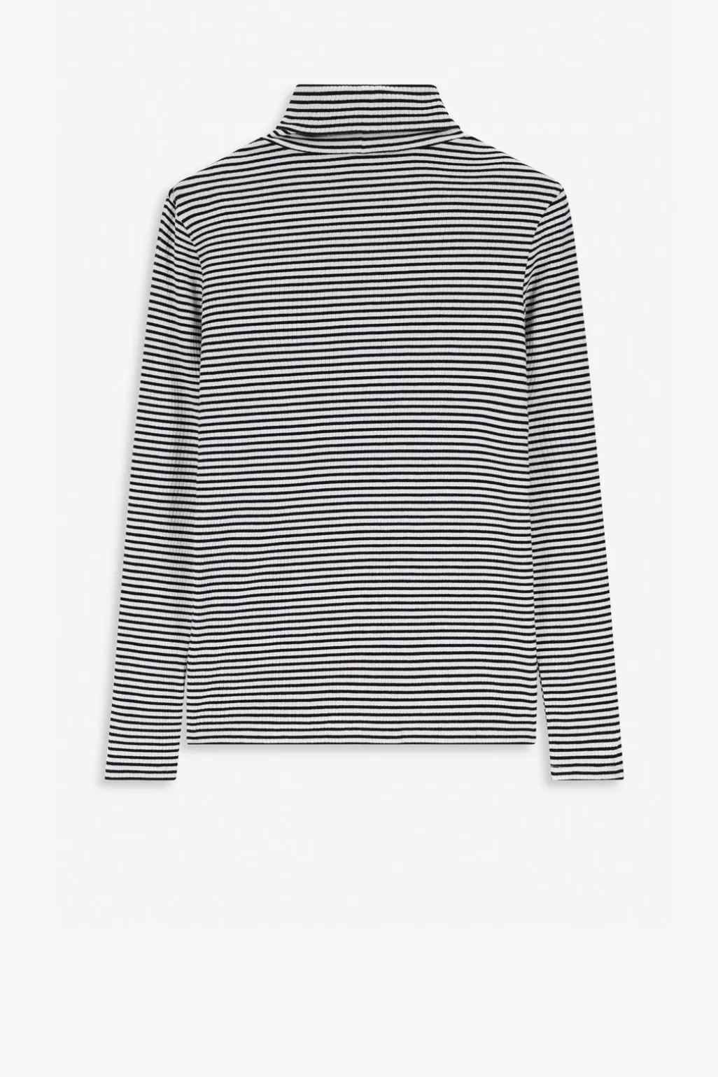 Zwart gestreepte top met turtle neck