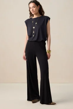 Zwart mouwloos T-shirt