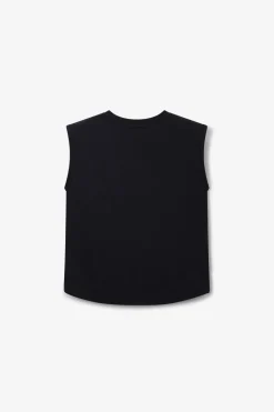 Zwart mouwloos T-shirt
