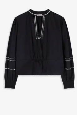 Zwarte blouse met embroidery details