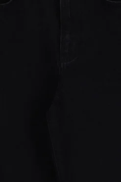 Zwarte denim high waist curved leg jeans