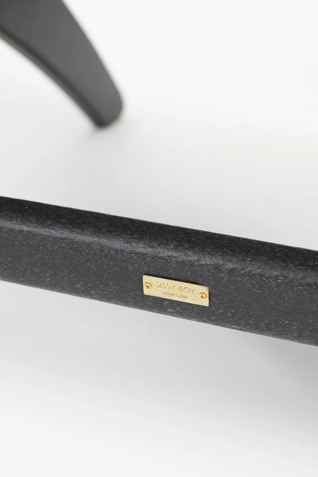 Zwarte fanback chair voetenbankje