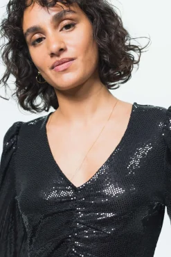 Zwarte glitterjurk met pailletten