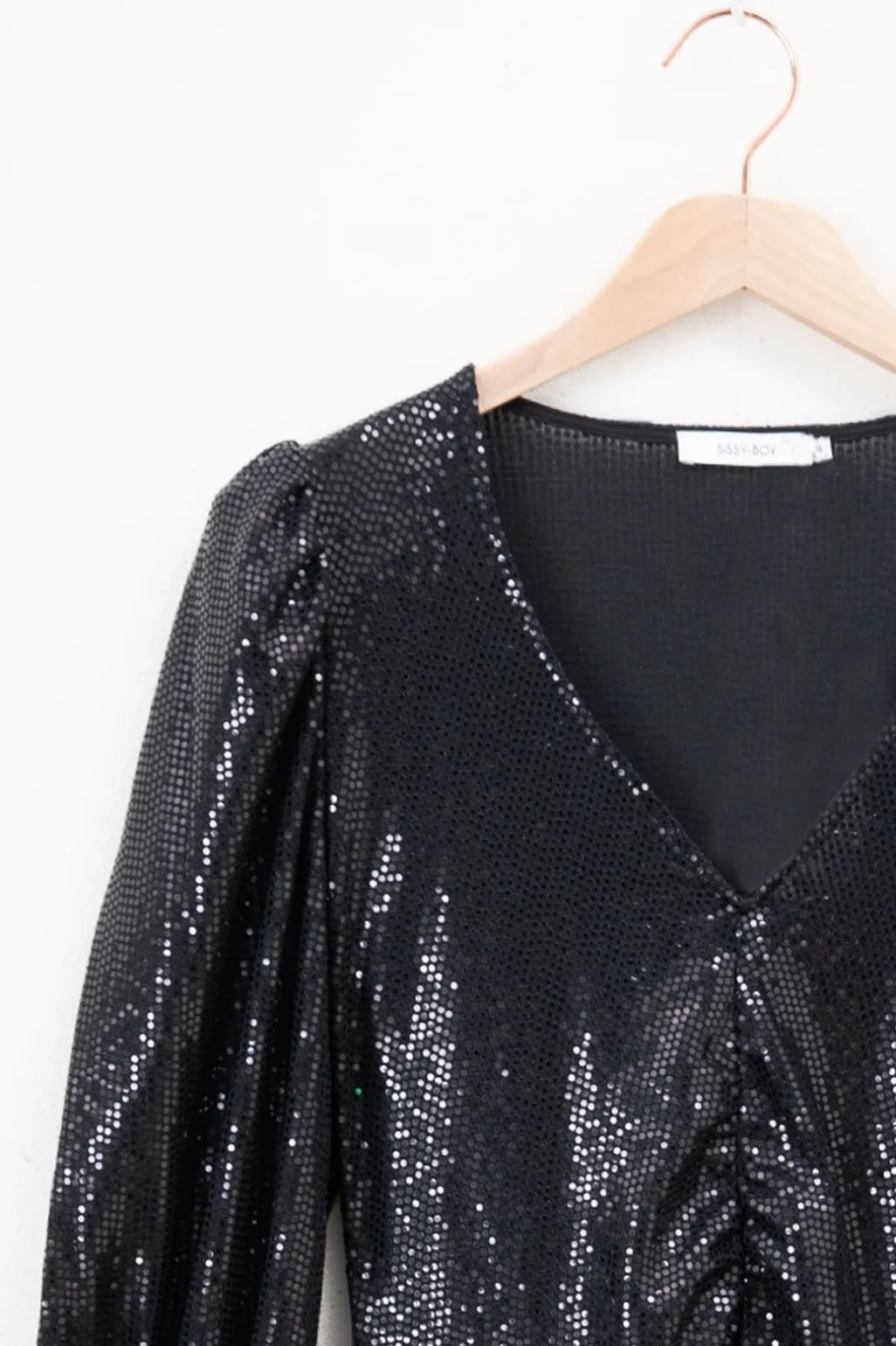 Zwarte glitterjurk met pailletten