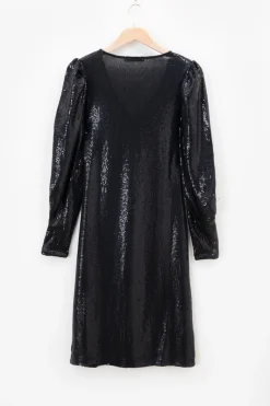 Zwarte glitterjurk met pailletten