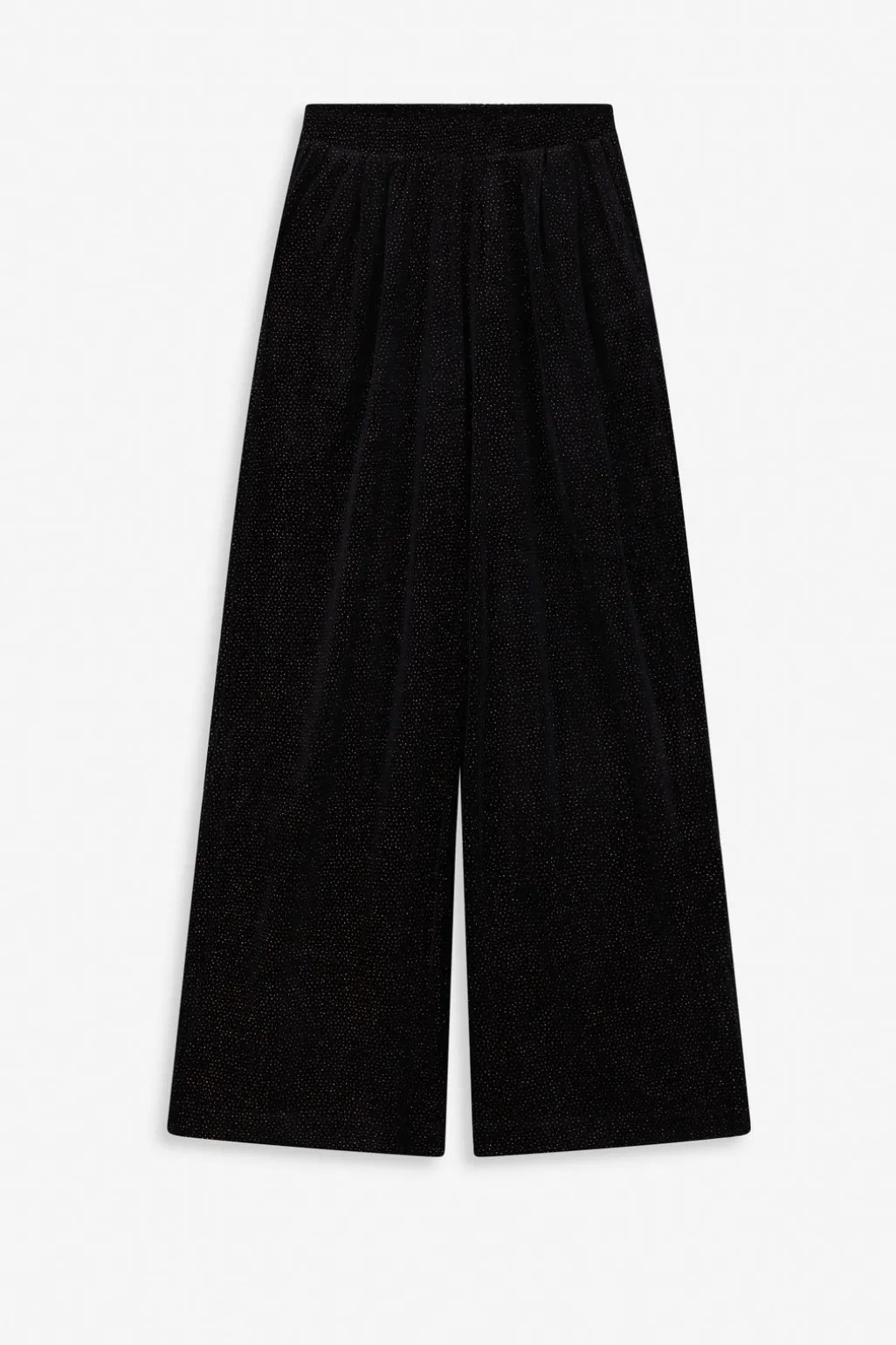 Zwarte high waist velvet broek met glitters