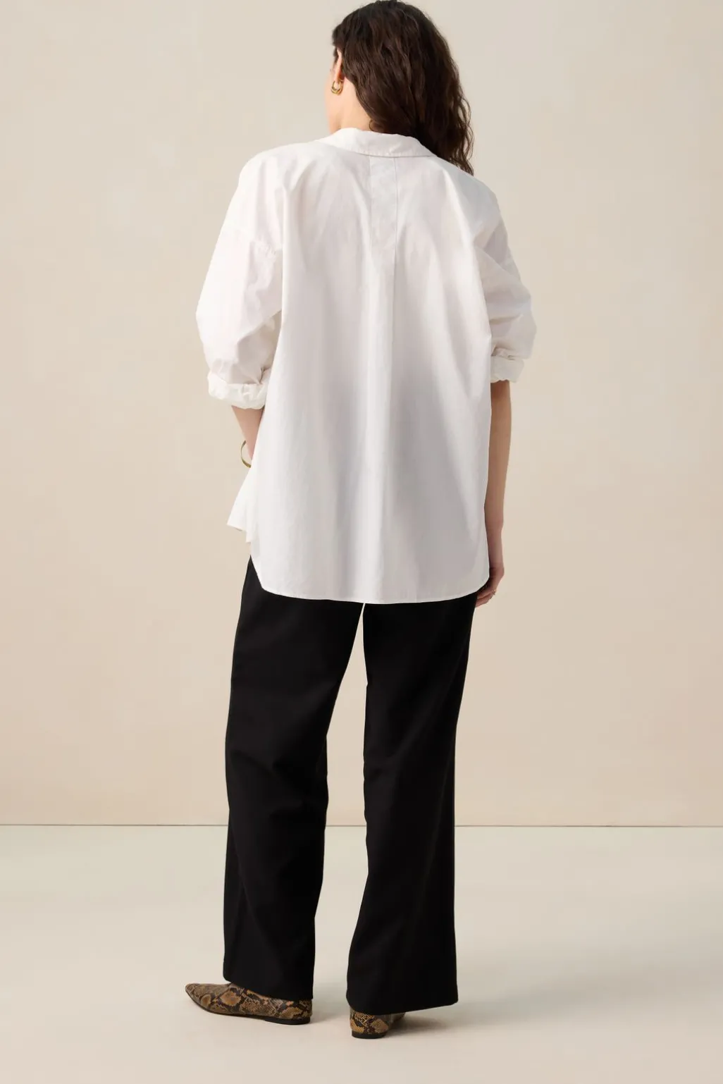 Zwarte high waist wide leg broek