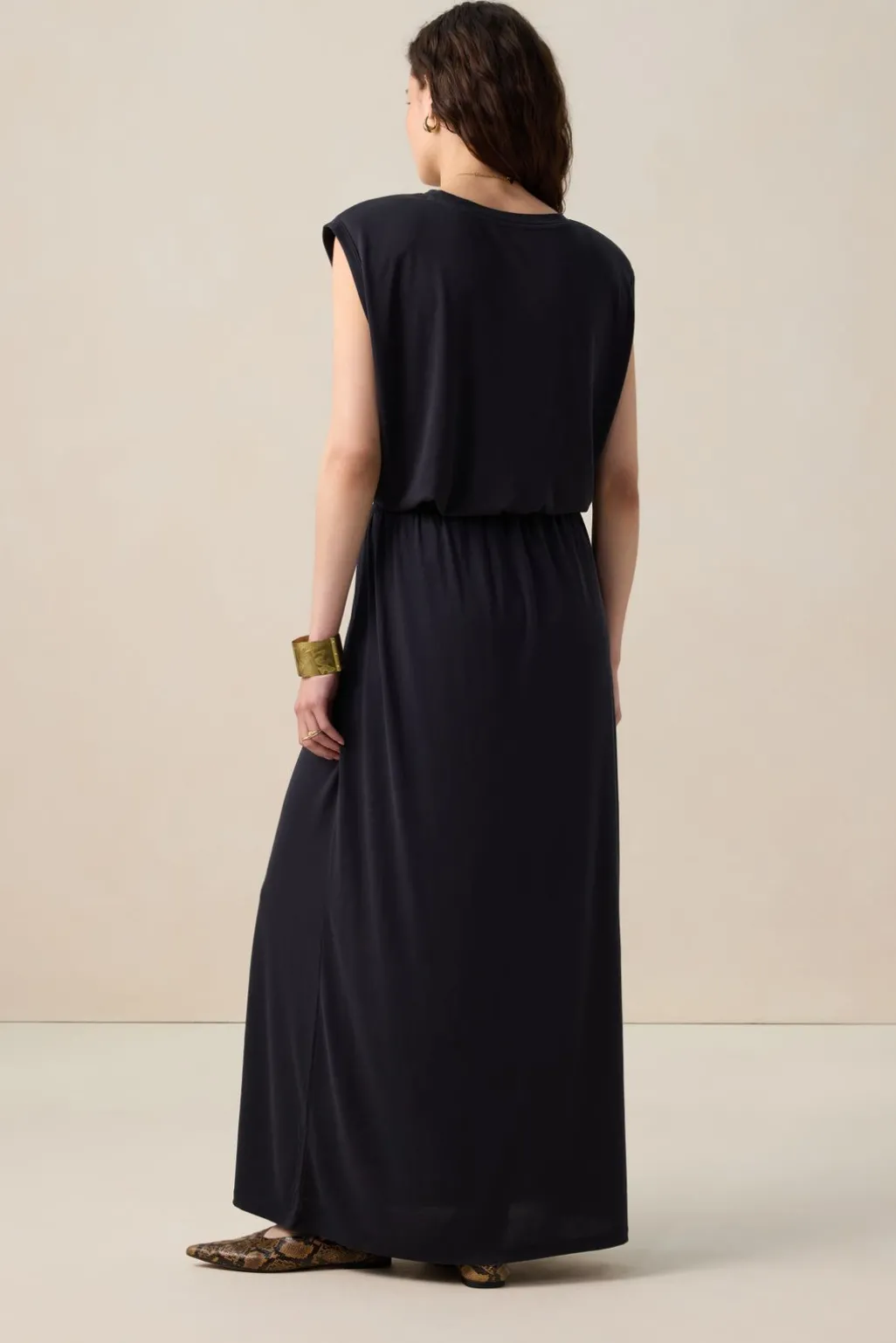 Zwarte jersey maxi rok
