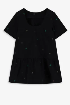 Zwarte jurk met embroidery