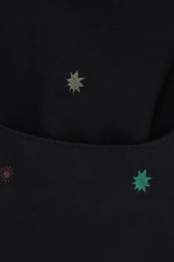 Zwarte jurk met embroidery