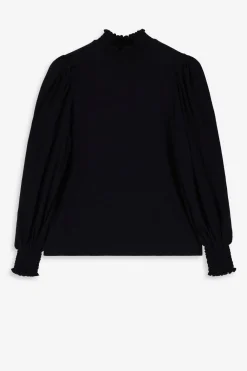 Zwarte longsleeve met hoge hals