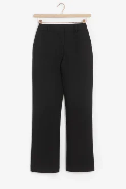 Zwarte mid waist straight leg pantalon