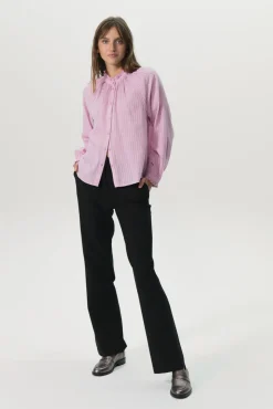 Zwarte mid waist wide leg pantalon