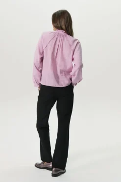 Zwarte mid waist wide leg pantalon