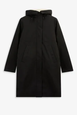 Zwarte parka met uitneembare faux fur voering