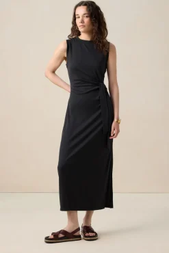 Zwarte rib jersey jurk
